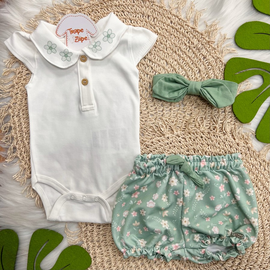 Conjunto Floral Verde Flora